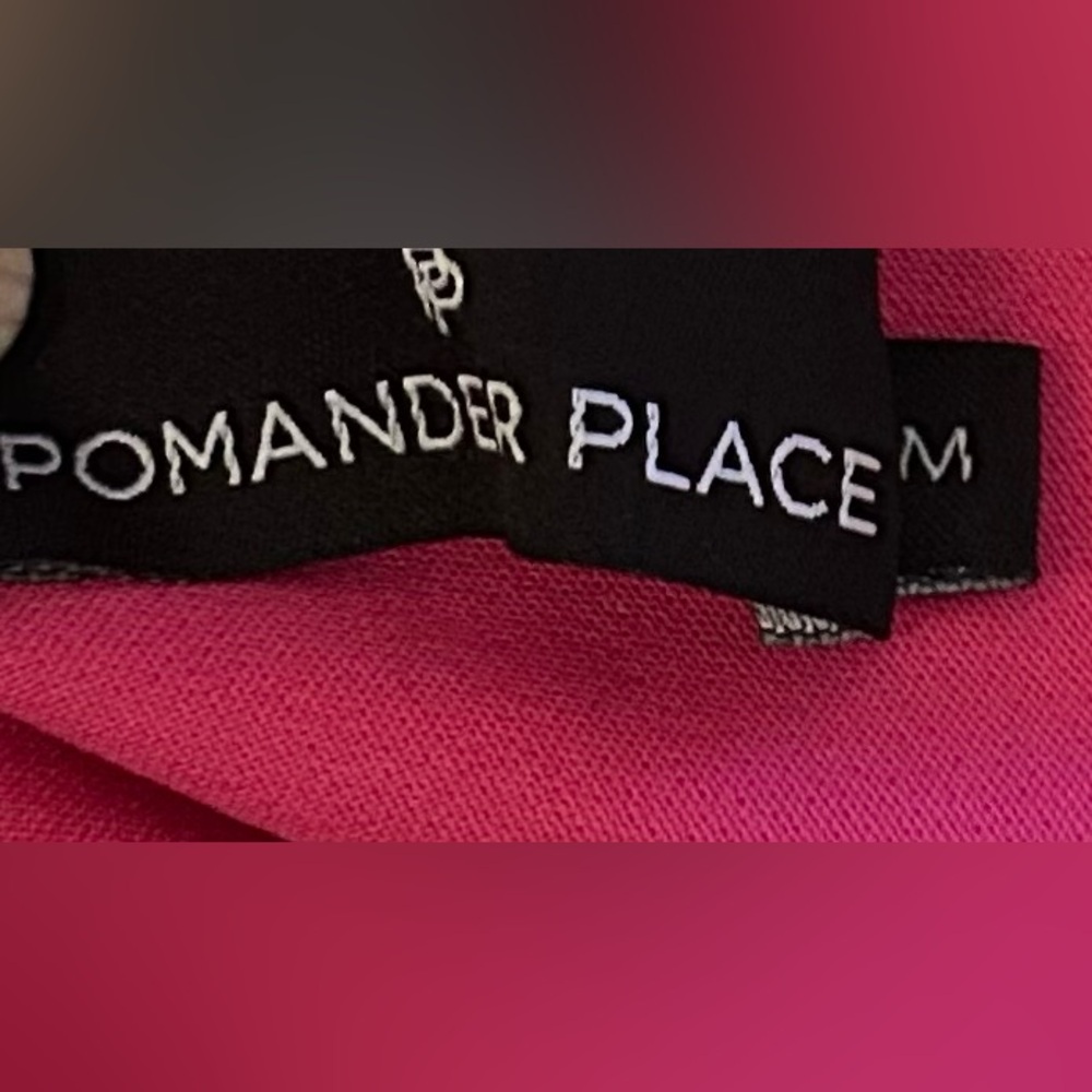Pomander Place Hot Pink Ruffle Neck Swing Top Back Bow Statement Blouse - Picture 6 of 9